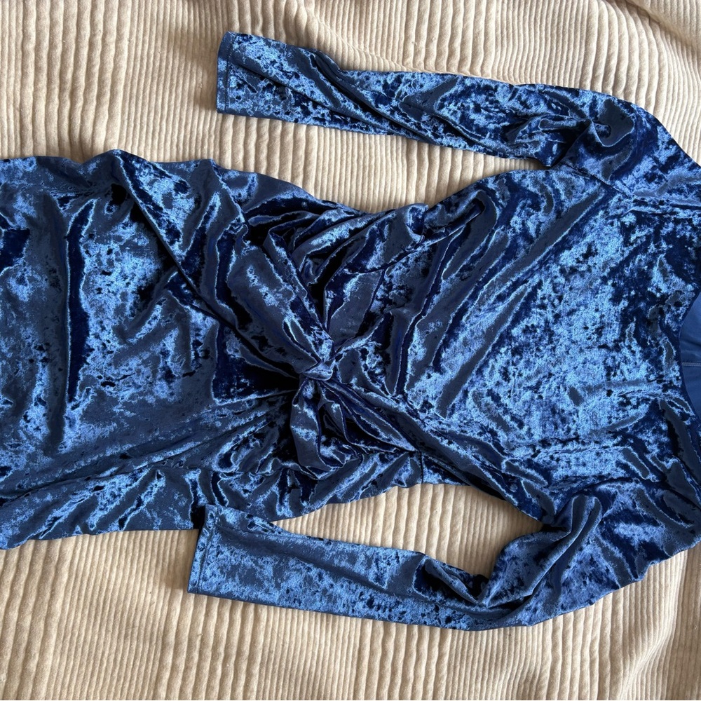 Guess Blue Velvet Midi Dress